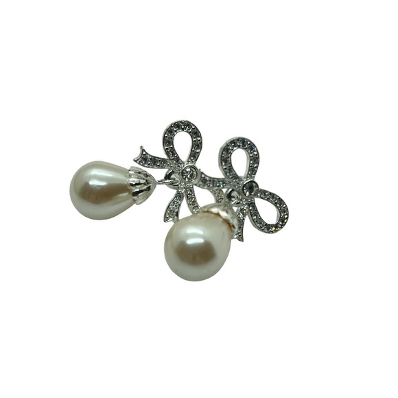 Lot of 5 Vintage Earrings Custom Jewelry Fashion Stones Faux Pearls Rhinestones - Picture 4 of 6